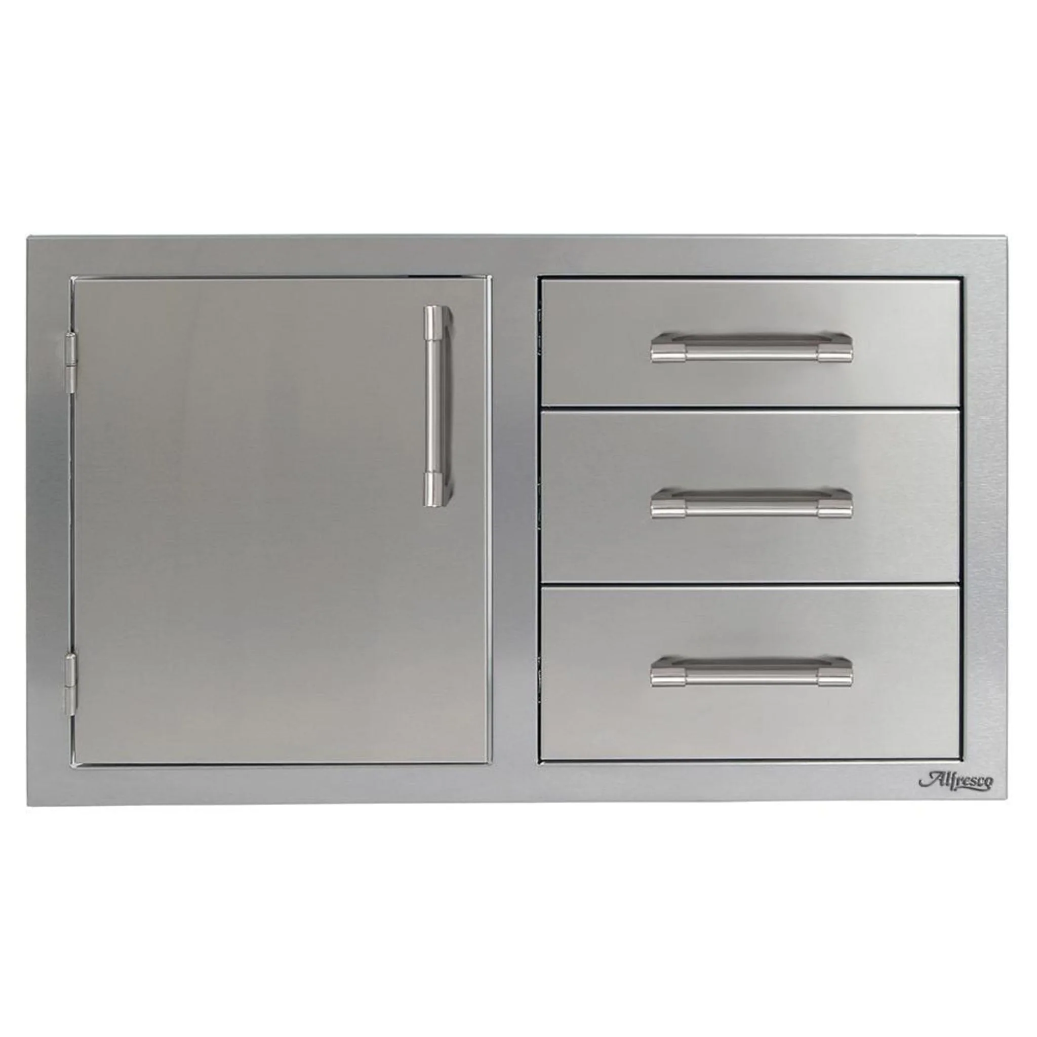 Afresco 32" Blue Lilac Gloss Three Drawers with Door on Left