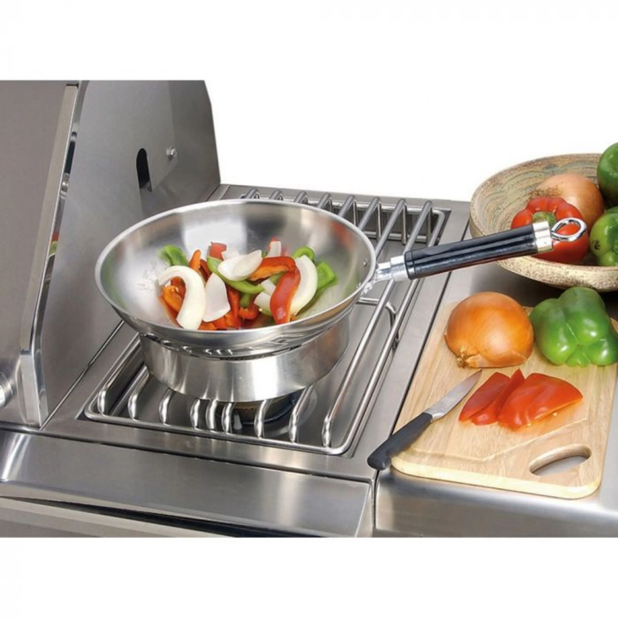 Alfresco 14" Jet Black Gloss Liquid Propane Double Side Burner for Cart - Image 2