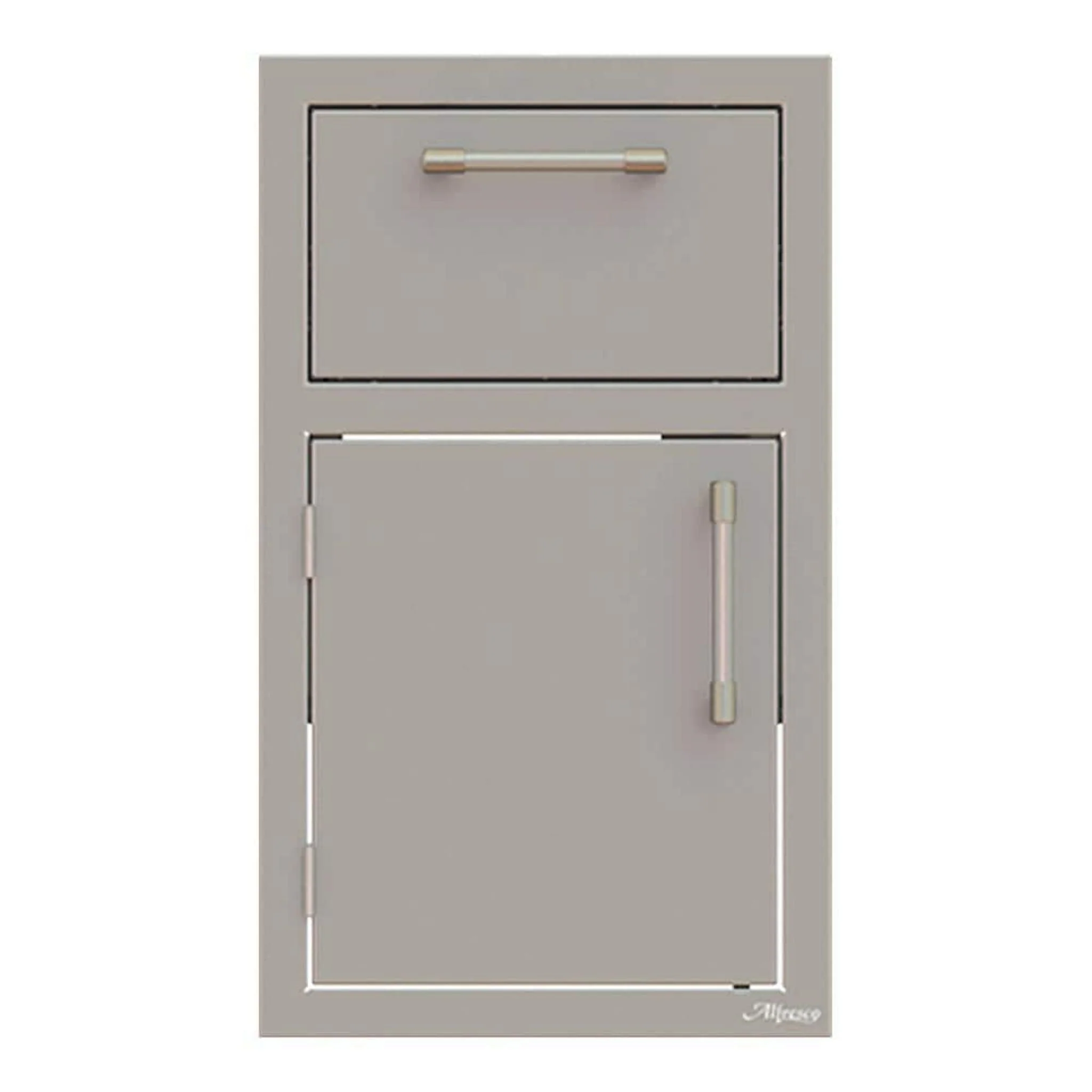 Alfresco 17" Signal Grey Gloss Paper Towel Holder with Door Open Right