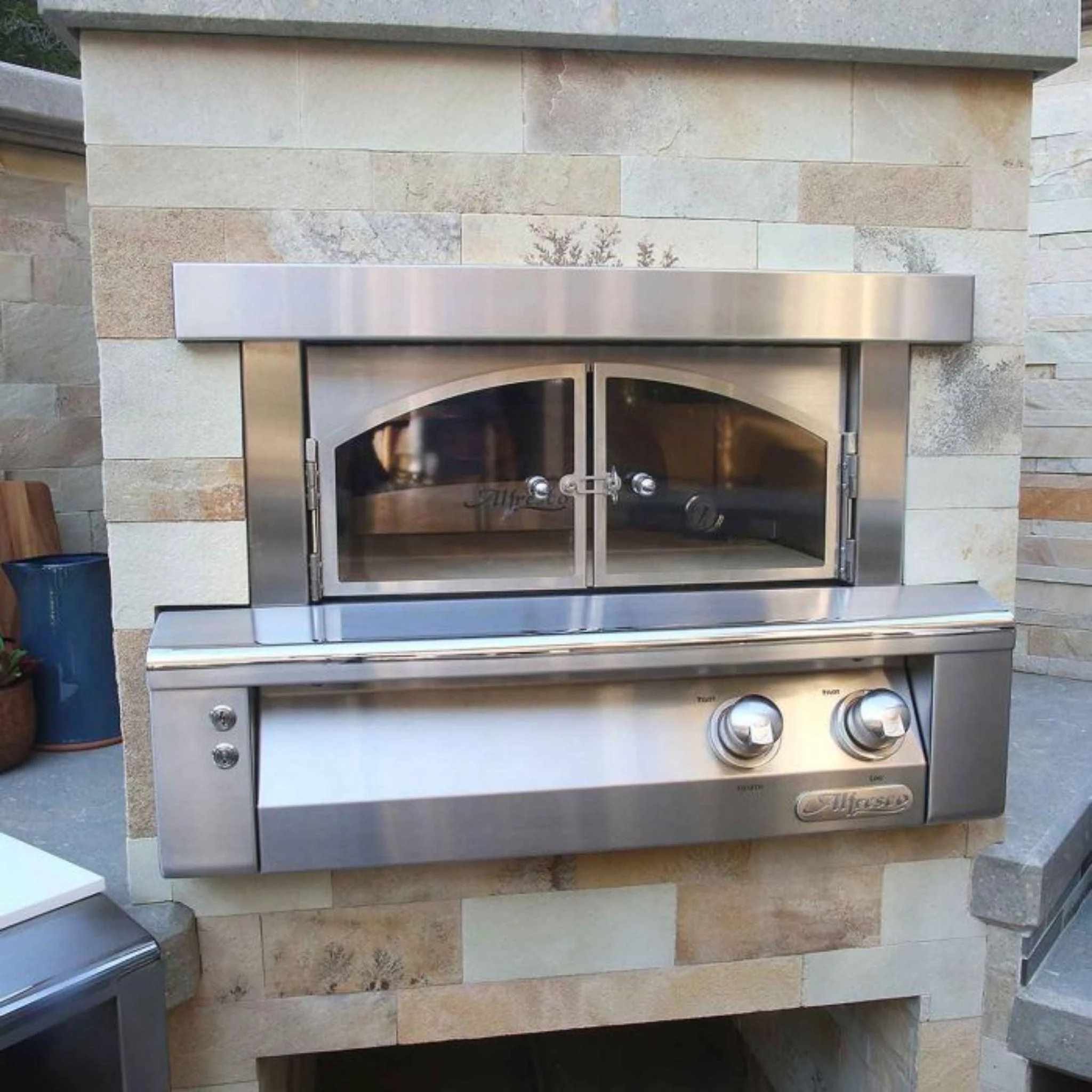 Alfresco 30" Blue Lilac Gloss Liquid Propane Pizza Oven for Built-in Installations - Image 2