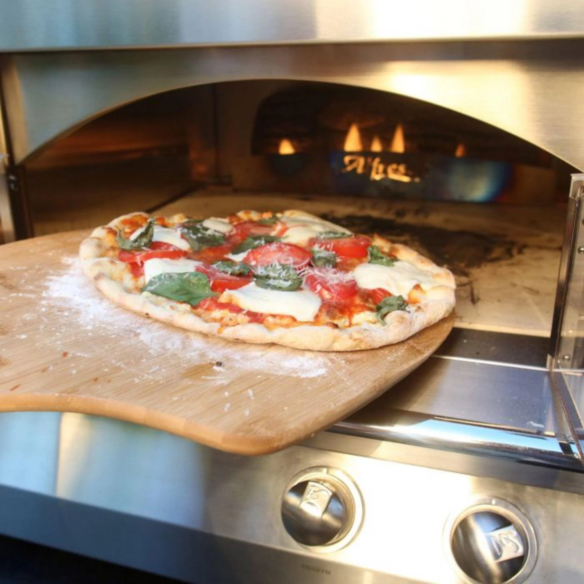 Alfresco 30" Light Green Gloss Liquid Propane Pizza Oven for Built-in Installations - Image 5