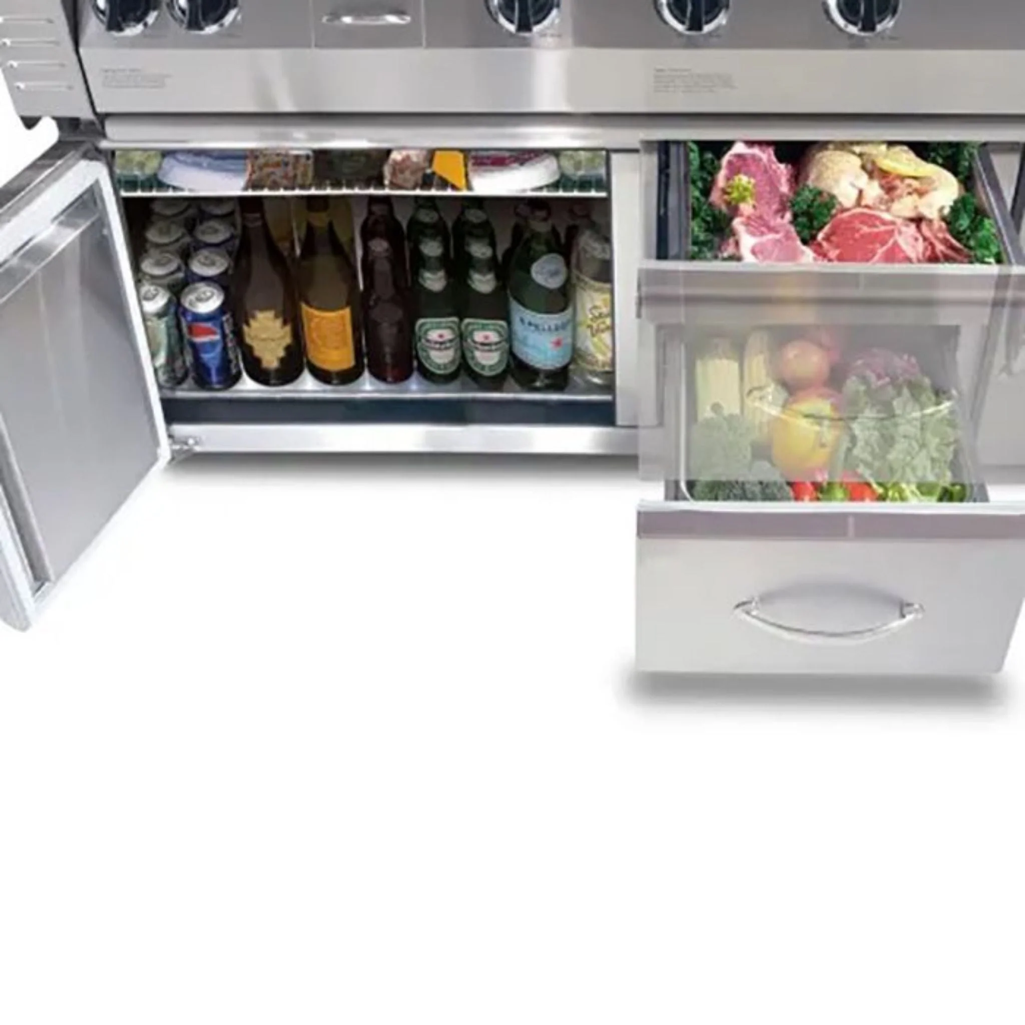 Alfresco 42" Ultramarine Blue Gloss Built-In Under Grill Refrigerator - Image 2