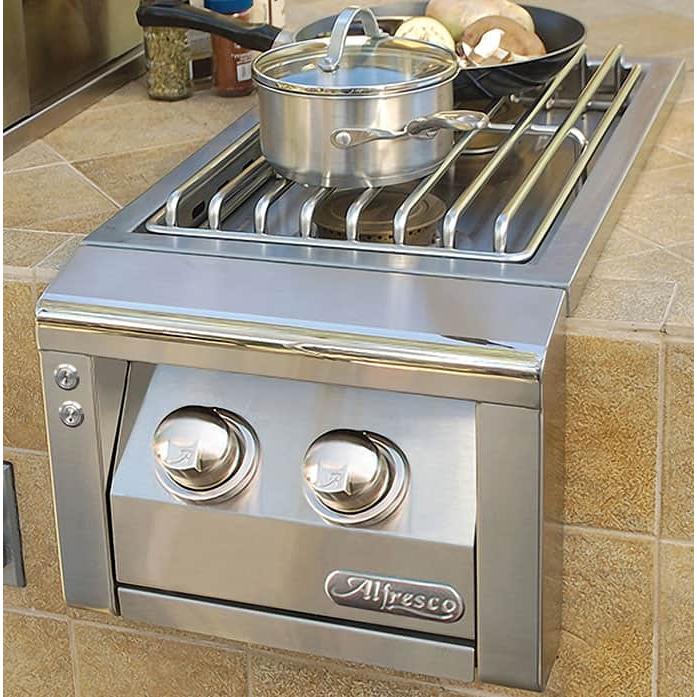 Alfresco Intelligent Professional Series 14" Blue Lilac Gloss Natural Gas Built-In Double Side Burner - Image 2