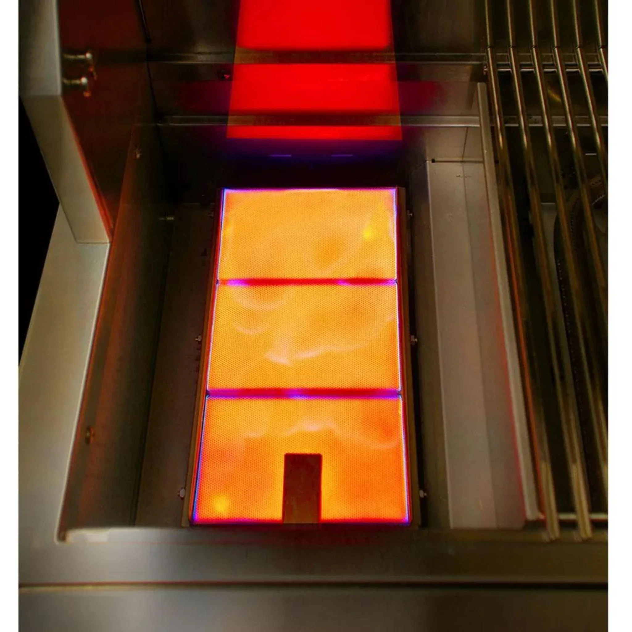 Alfresco Luxury All Grill 56" Traffic Yellow Gloss Natural Gas Standard All Grill Head - 3 Burner + 1 Sear Burner - Image 7