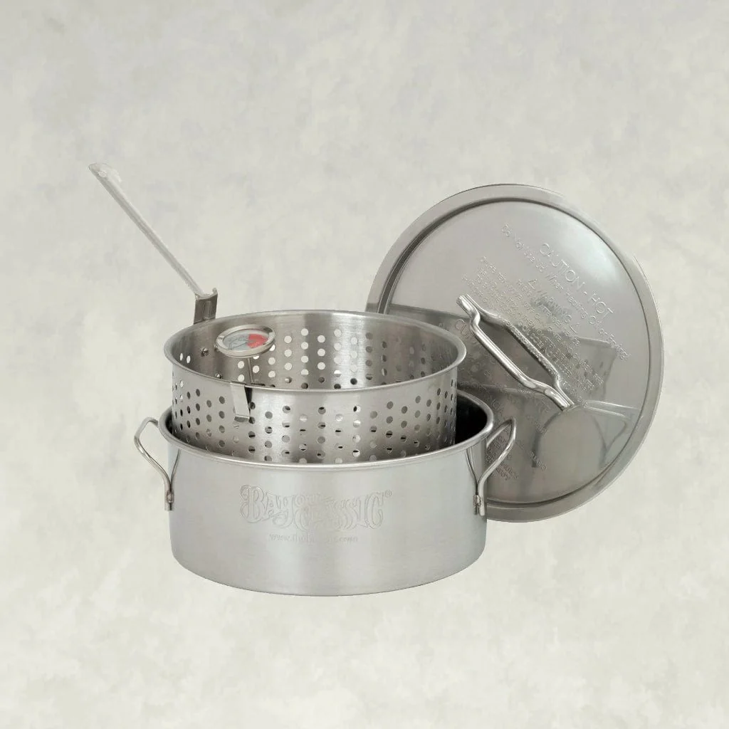 Bayou Classic 10-Quart Stainless Steel Fry Pot w/ Lid & Basket - Image 2