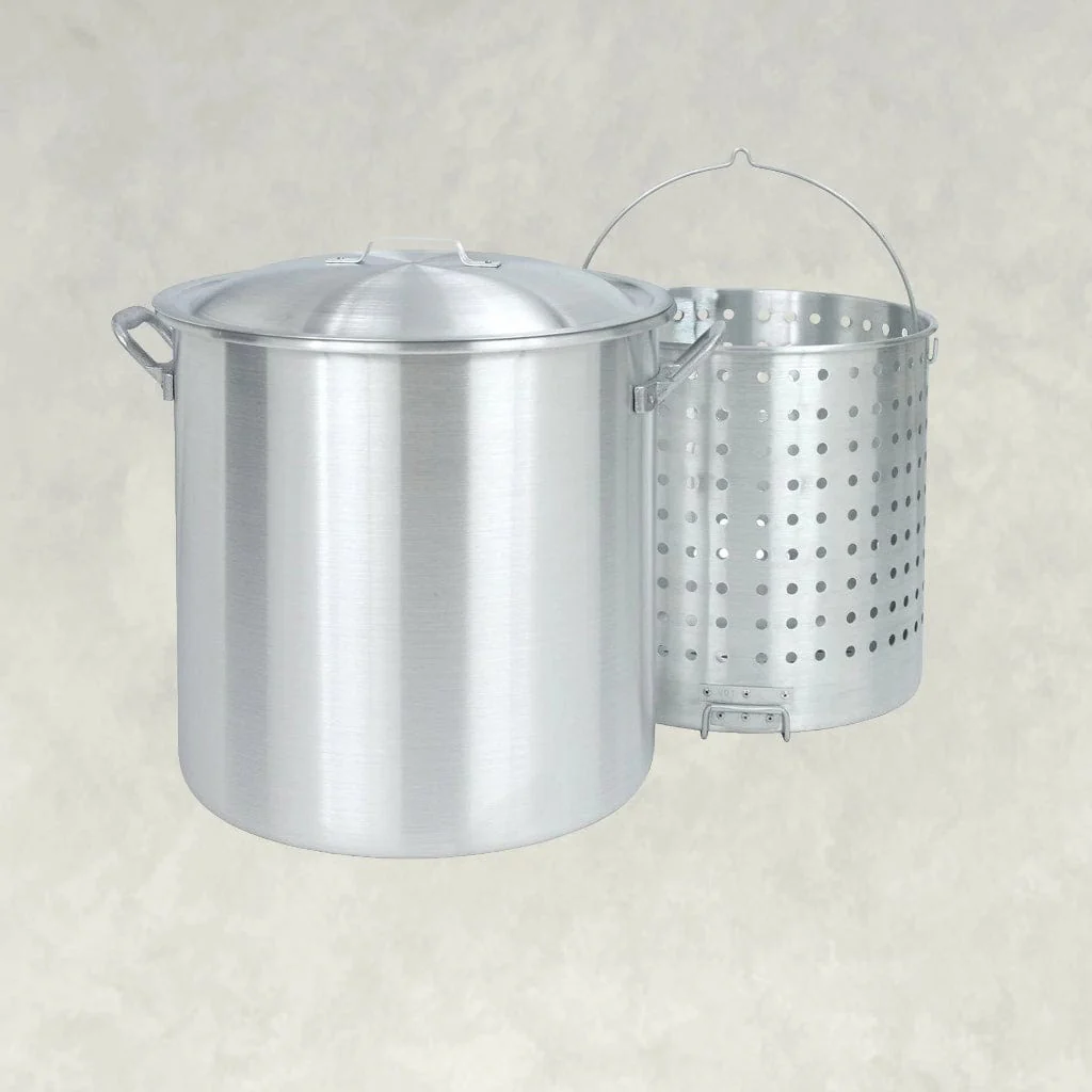 Bayou Classic 100-Quart Aluminum Bayou Boiler/Stockpot w/ Lid & Basket - Image 2