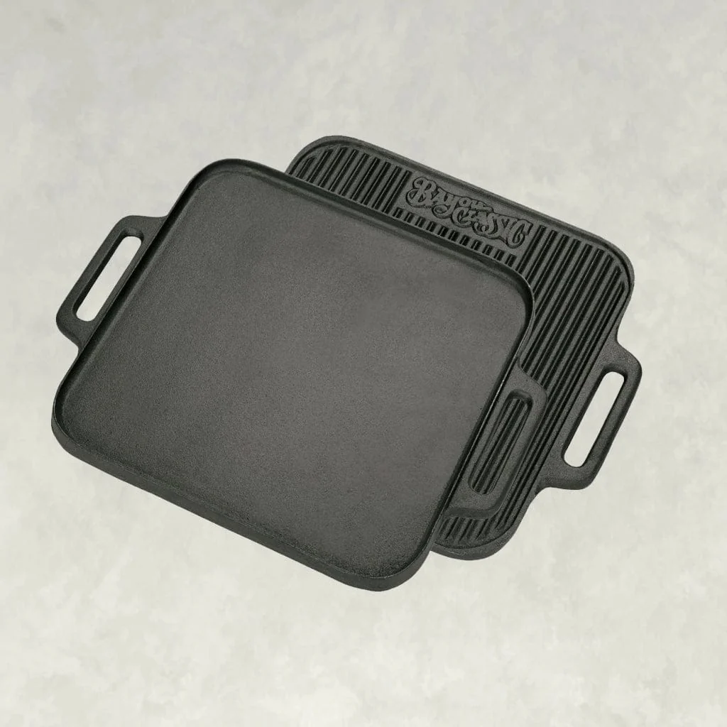 Bayou Classic 14" Cast Iron Reversible Square Griddle - Image 2