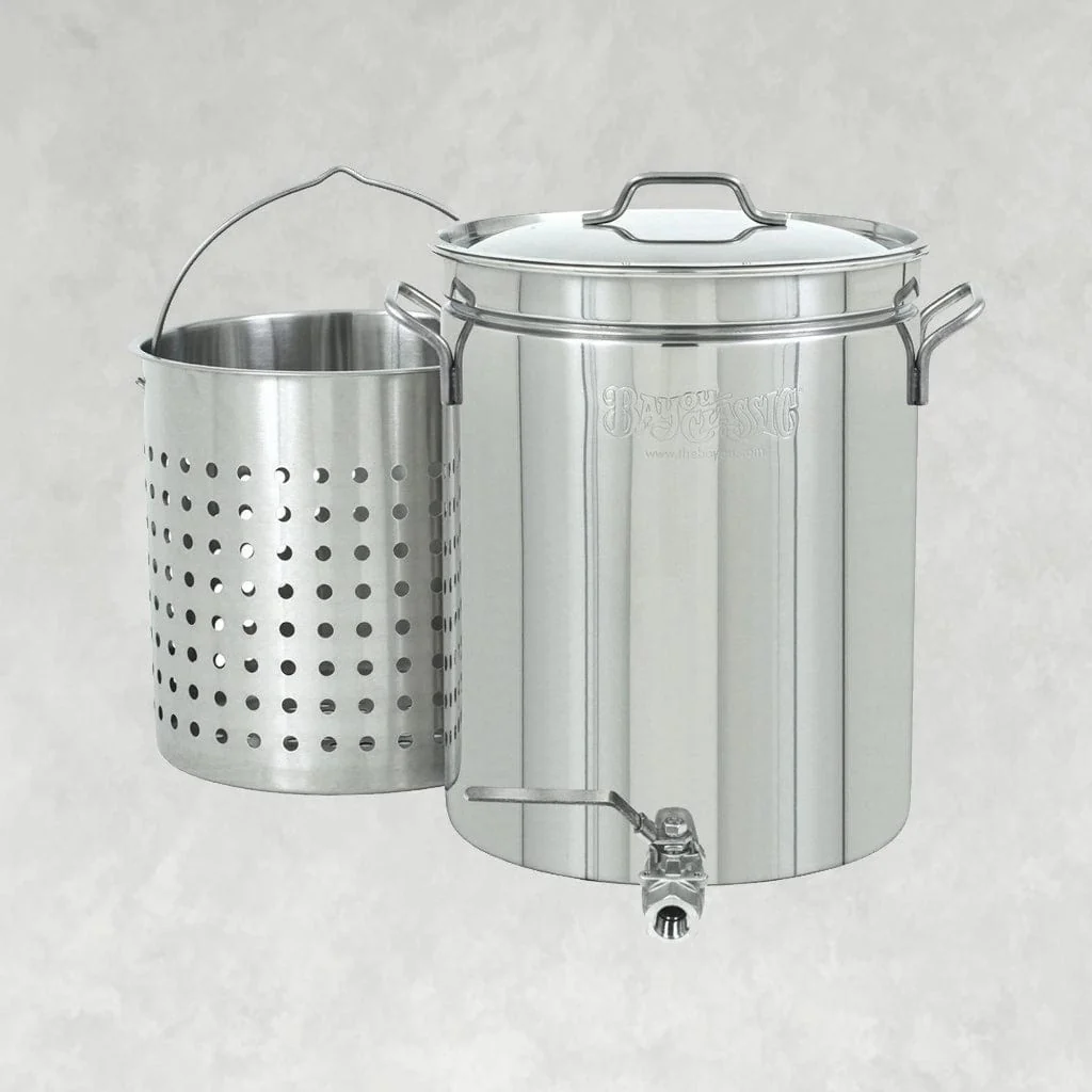 Bayou Classic 40-Quart Stainless Steel Stockpot w/ Basket & Spigot - Image 2
