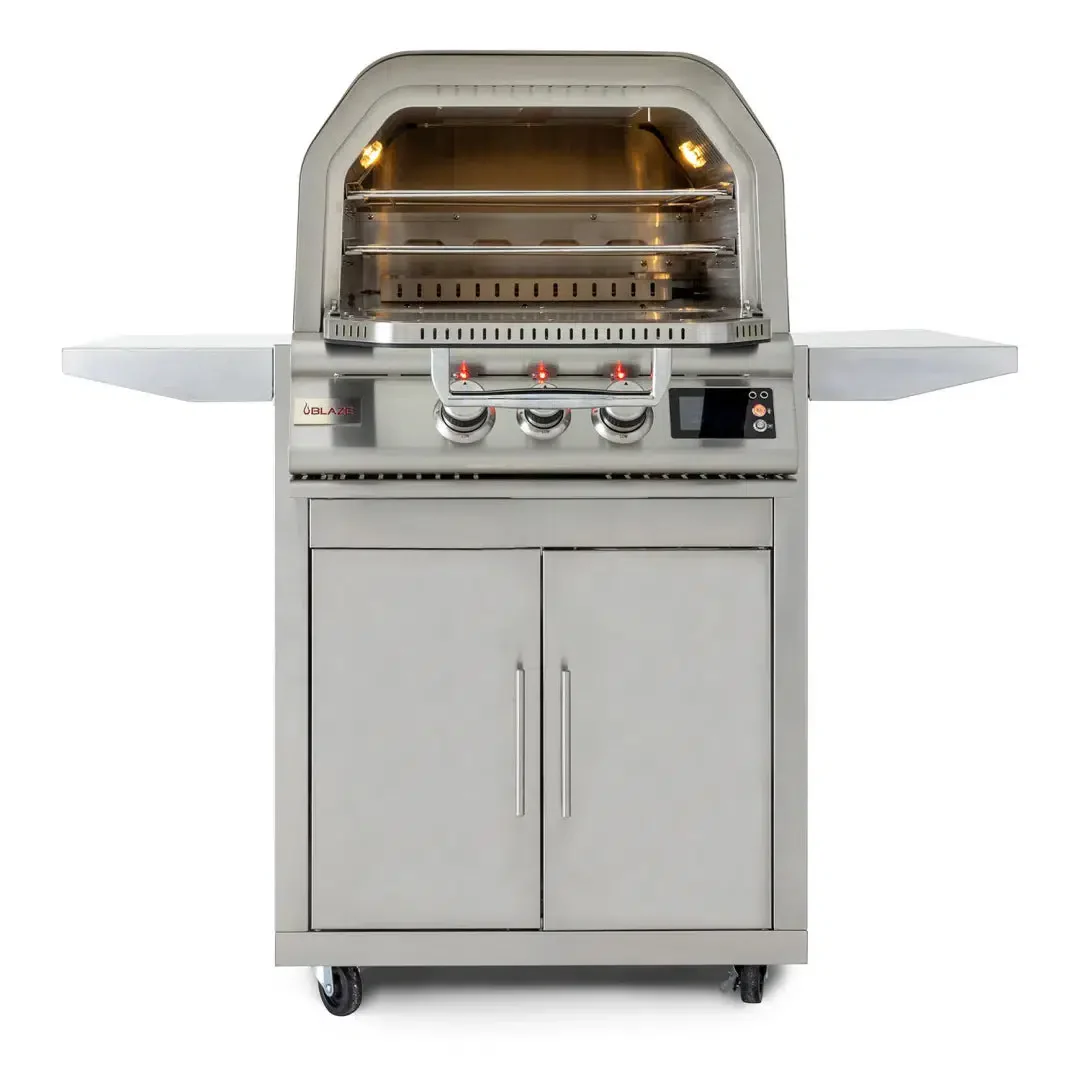 Blaze 26" Freestanding Propane Outdoor Pizza Oven With Rotisserie Kit & Cart - Image 2