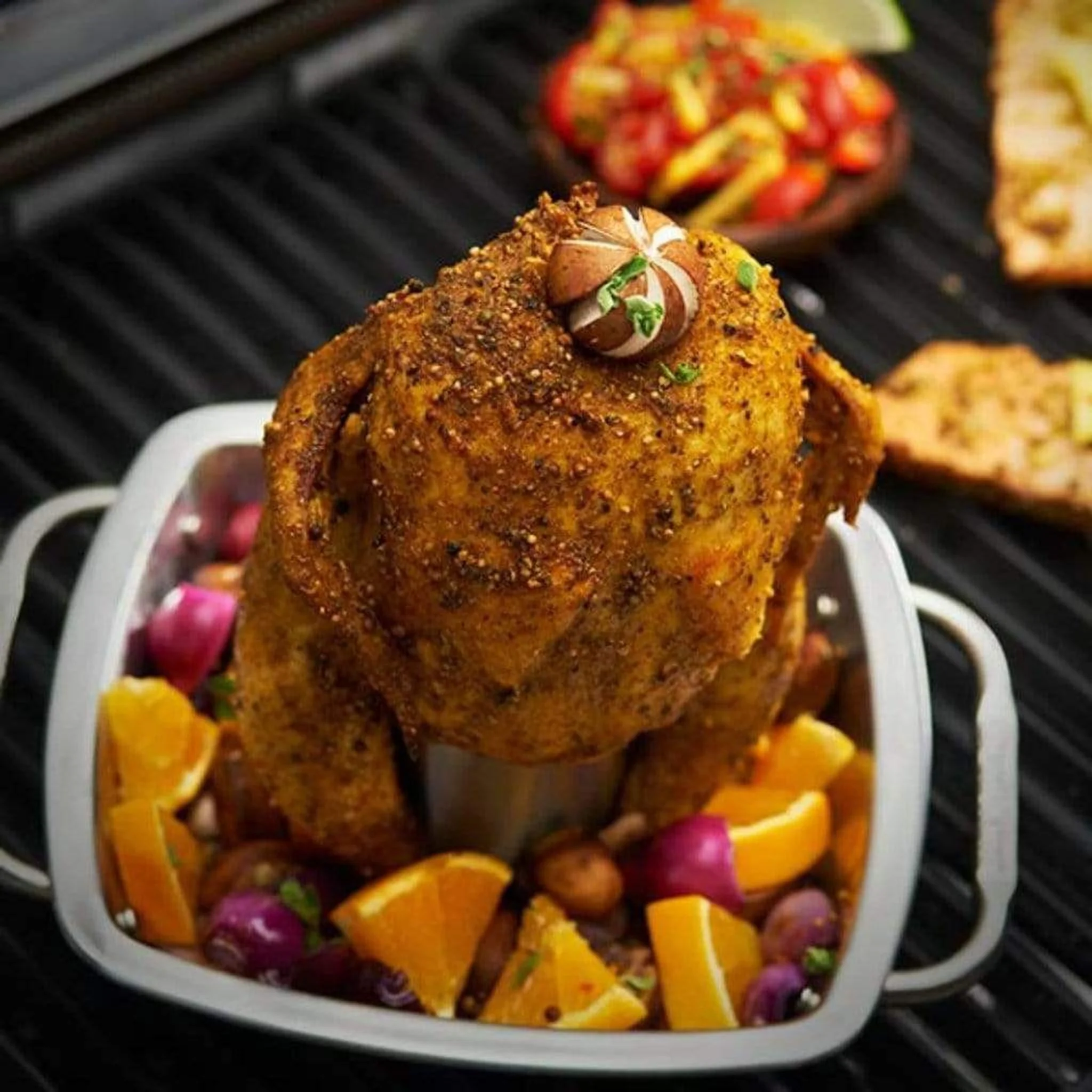 Broil King 11" Stainless Steel Premium Chicken Roaster w/ Pan - Image 3
