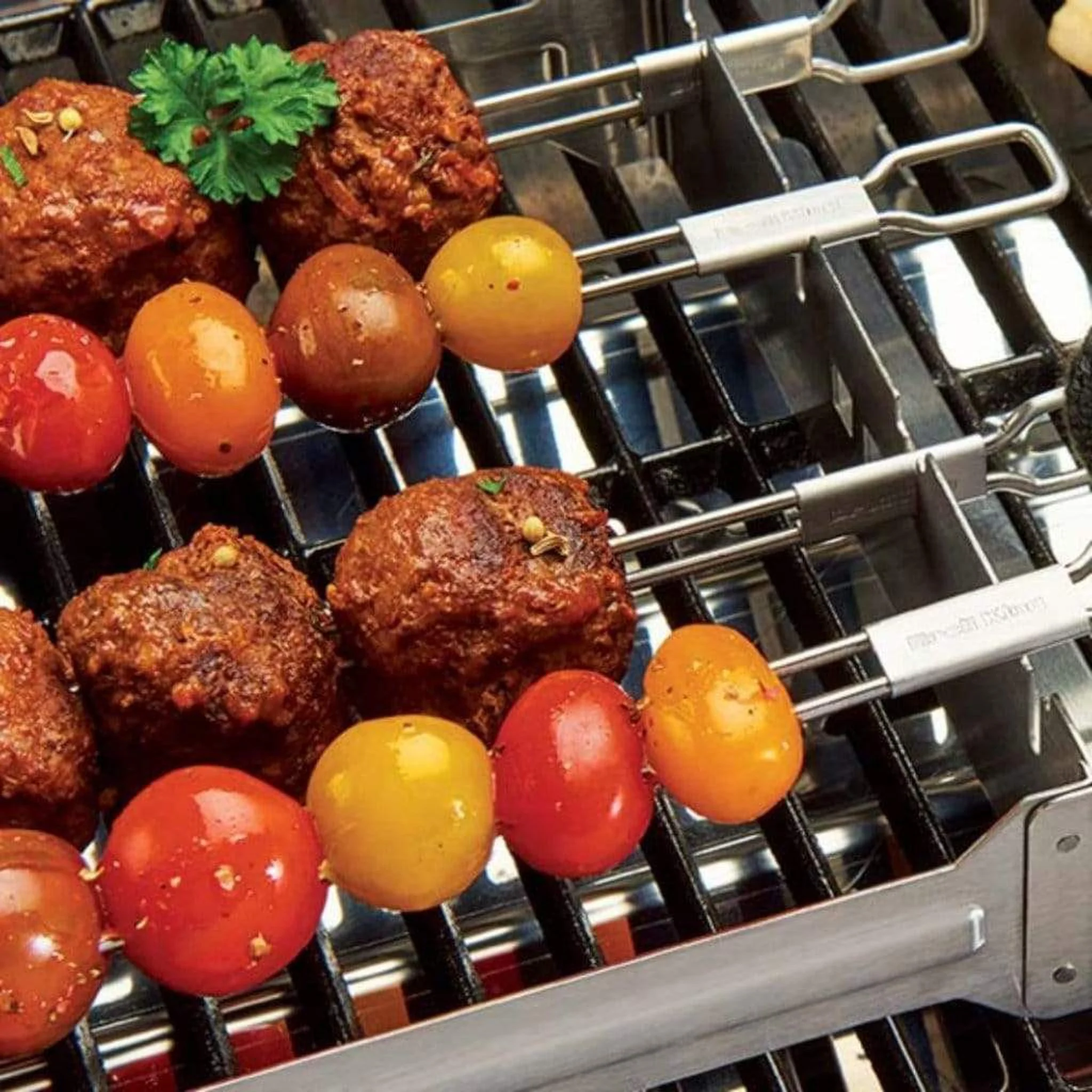 Broil King 4-Piece Stainless Steel Dual Prong Skewer Set - Image 3