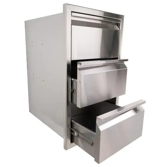 Buck Stove Outdoor 16" Stainless Steel Triple Access Drawer - Image 2