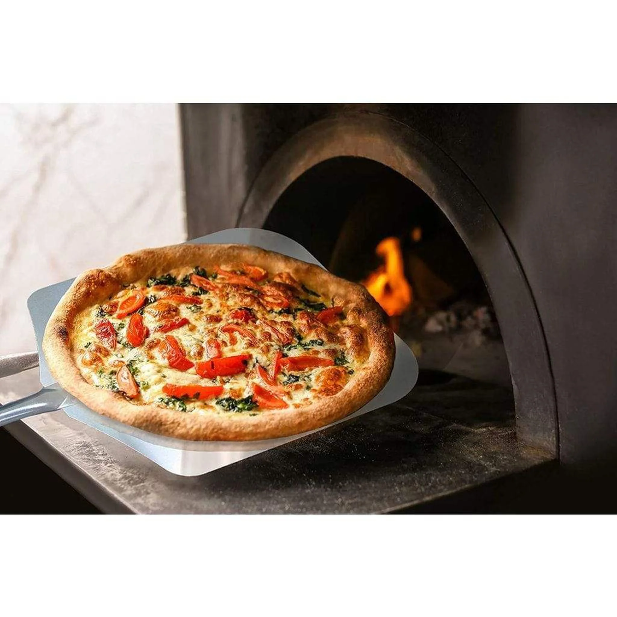 Chicago Brick Oven 12" x 14" Aluminum Pizza Peel With Detachable Wooden Handle - Image 7