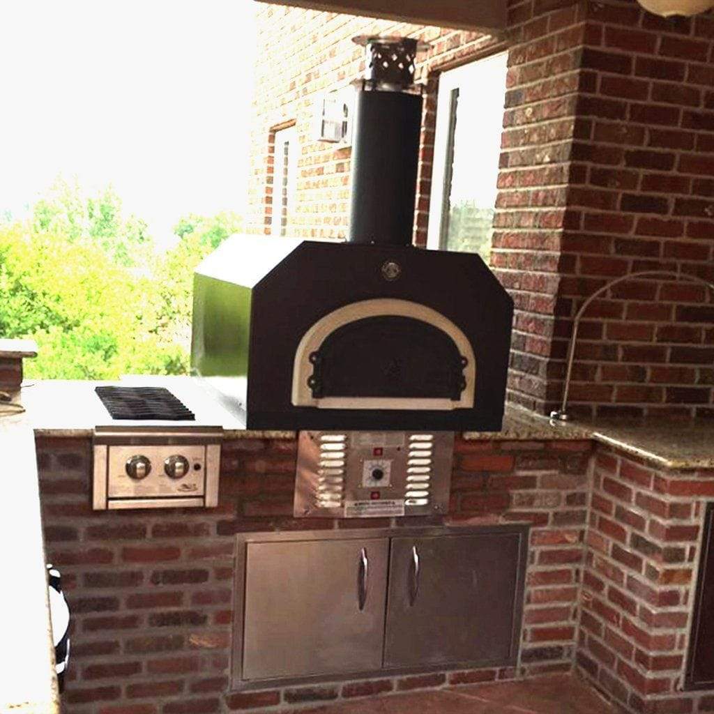 Chicago Brick Oven CBO-750 38" x 28" Hybrid Wood/Propane Gas Countertop Pizza Oven With Solar Black Hood (Commercial) - Image 2