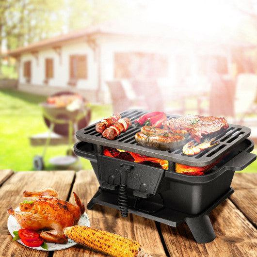 Costway Heavy Duty Cast Iron Tabletop BBQ Grill Stove for Camping Picnic - Image 2