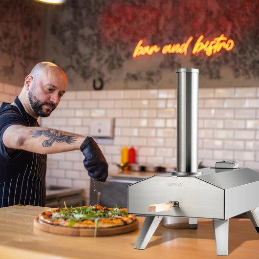 Costway Portable Stainless Steel Outdoor Pizza Oven with 12" Pizza Stone - Image 2