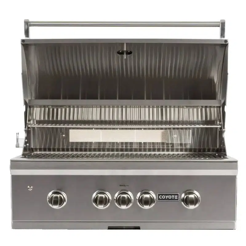 Coyote RTA 8ft Gray Stacked Stone Premium Grill Island With Refrigeration - Image 10