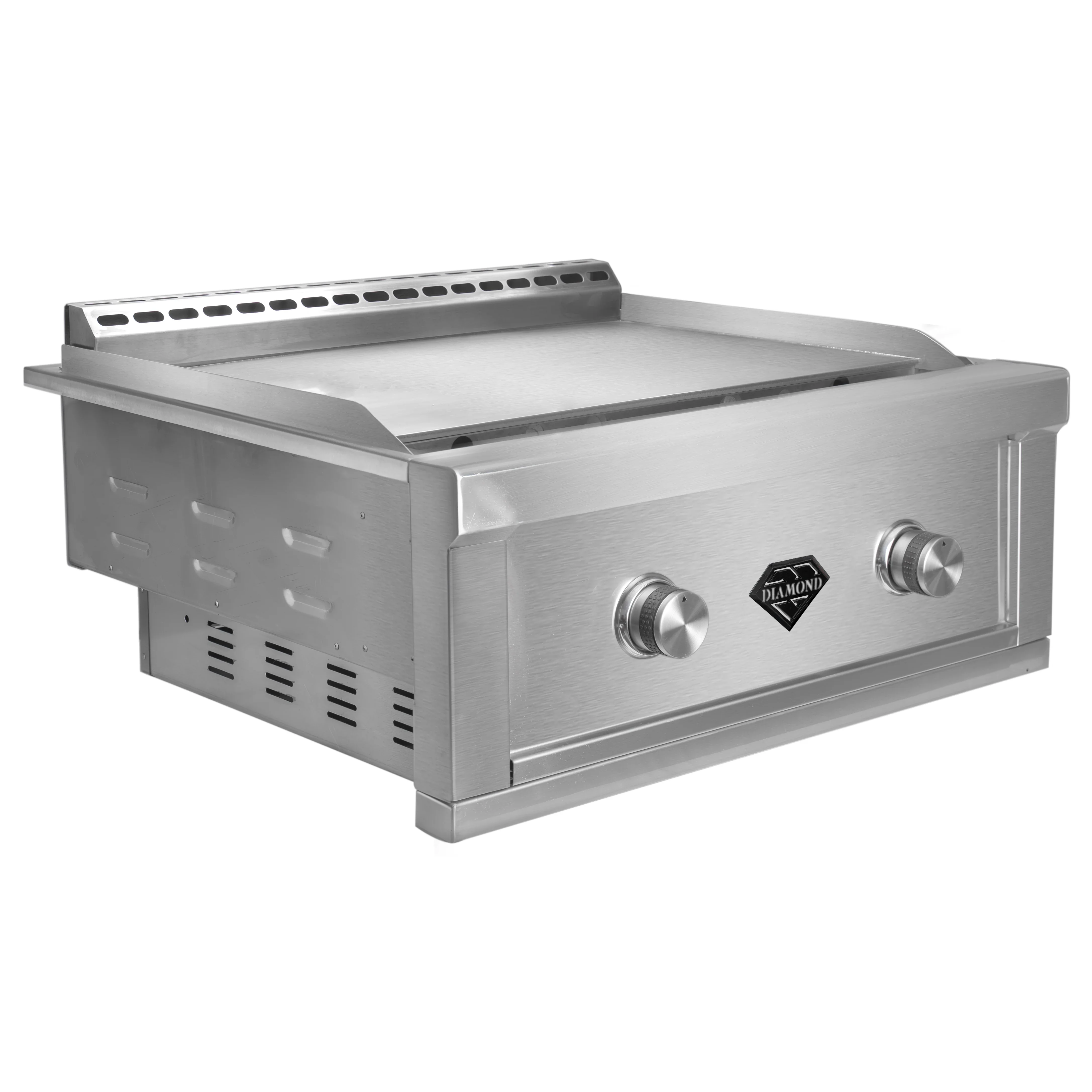 Diamond Grill BBQ 30" Stainless Steel Liquid Propane 2-Burner Griddle - Image 2