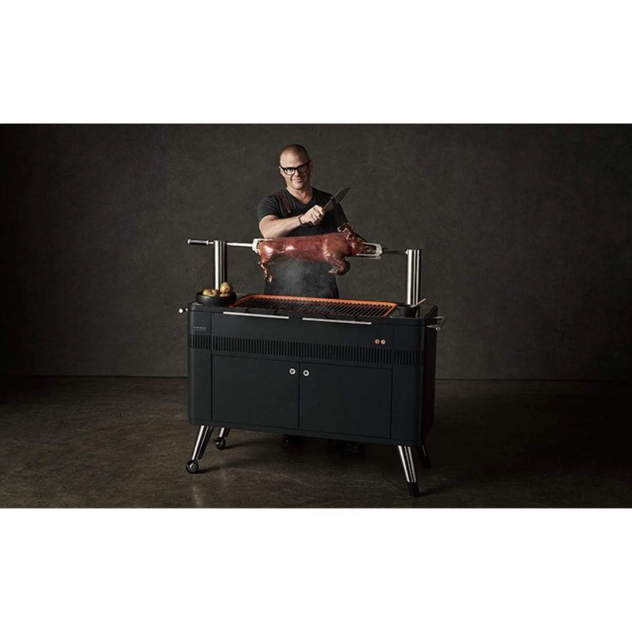 Everdure 54" HUB Grill, Charcoal BBQ with Electric Element & Rotisserie - Image 9
