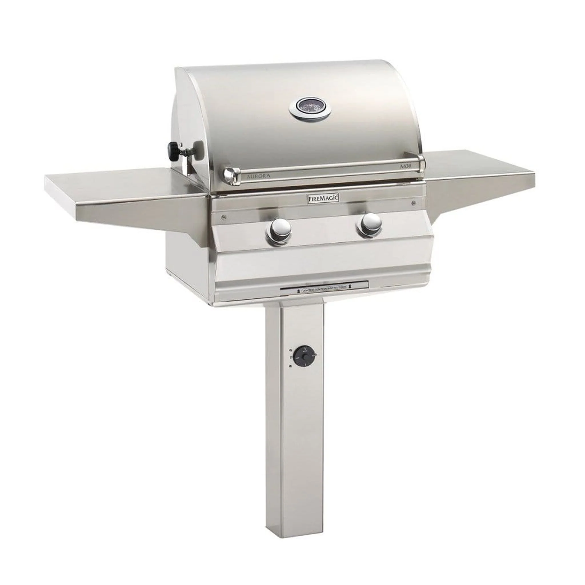 Fire Magic 24" 2-Burner Aurora A430s In-Ground Post Mount Gas Grill w/ Analog Thermometer - Image 2