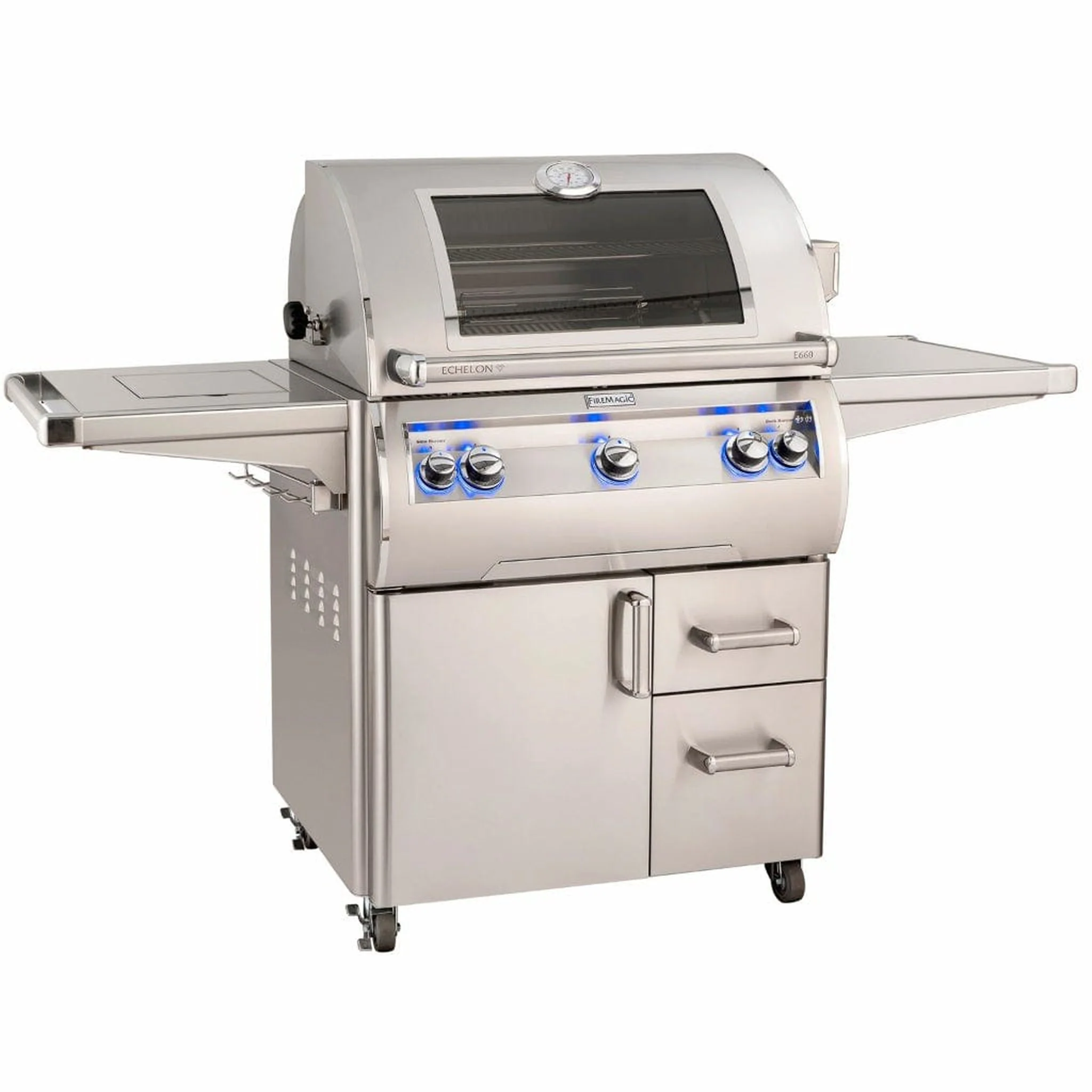 Fire Magic 30" 3-Burner Echelon Diamond E660s Gas Grill w/ Single Side Burner, Rotisserie & Analog Thermometer - Image 3