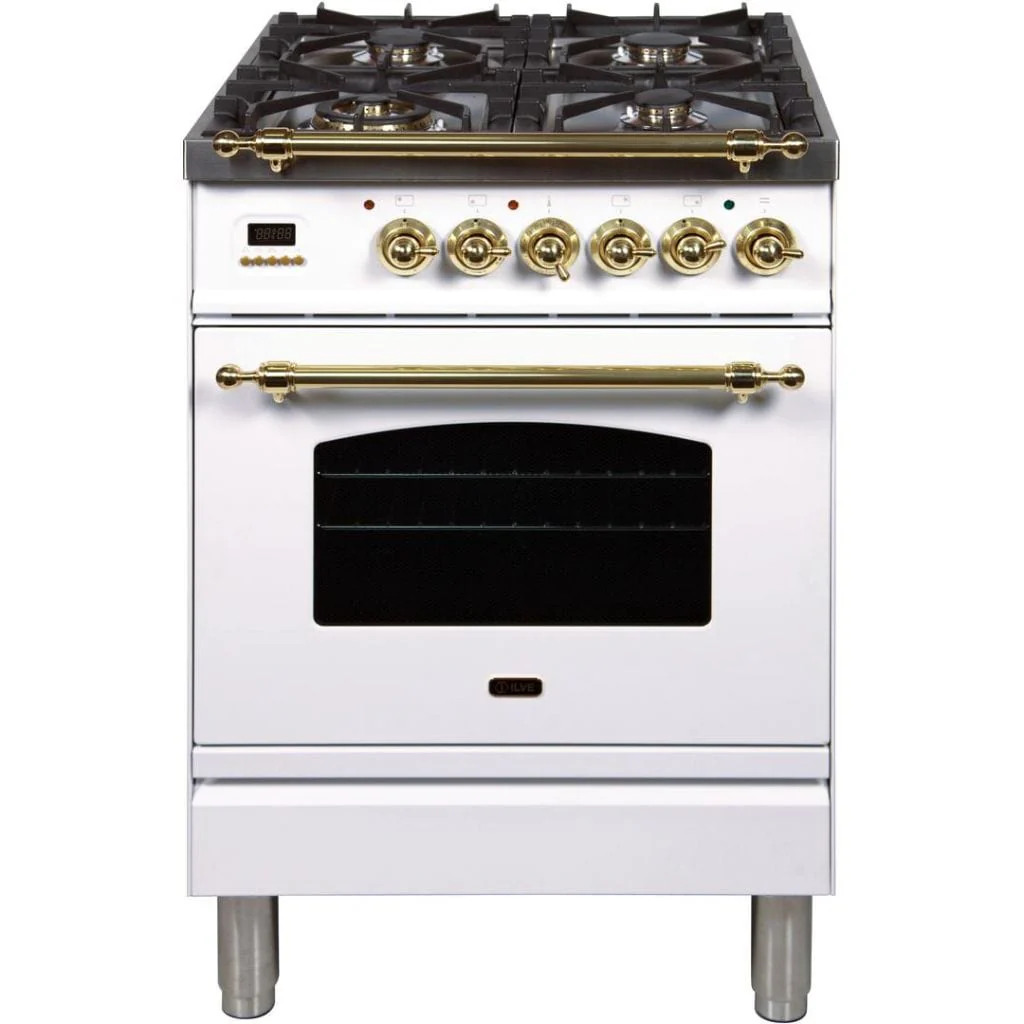 ILVE 24” 4-Burners Nostalgie Series Freestanding Dual Fuel Range with Trim - Image 2