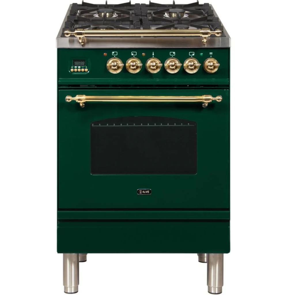 ILVE 24” 4-Burners Nostalgie Series Freestanding Dual Fuel Range with Trim - Image 8