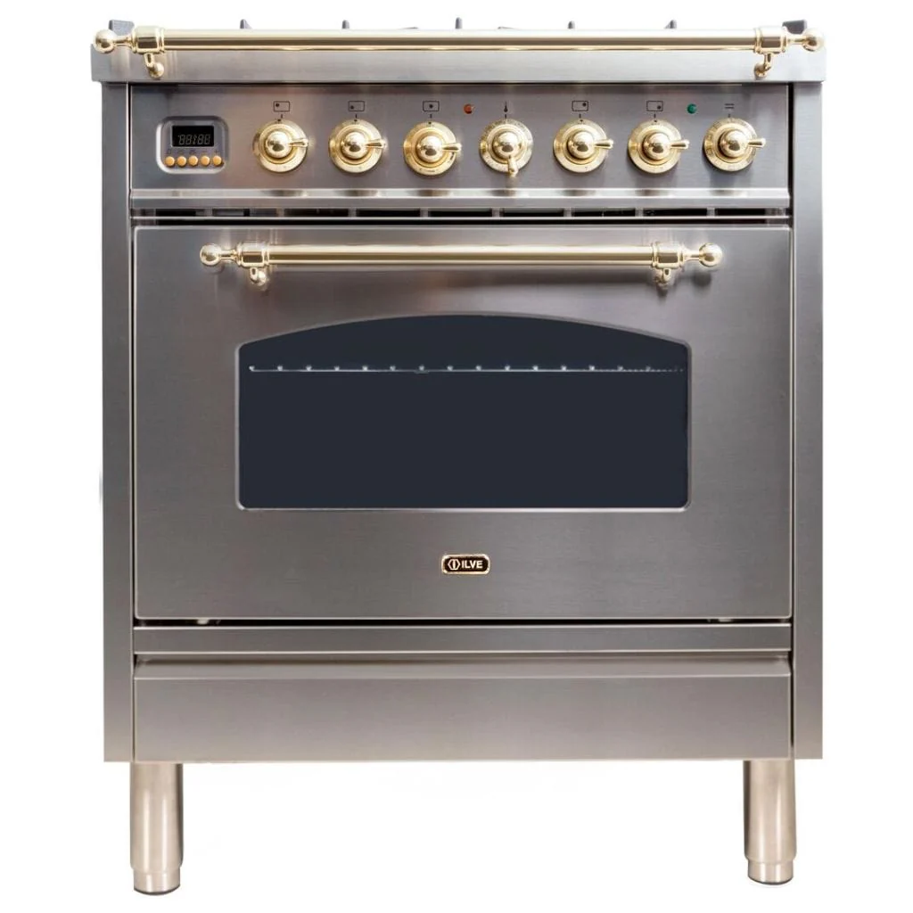 ILVE 30” 5-Burners Nostalgie Series Freestanding Dual Fuel Range with Trim - Image 3