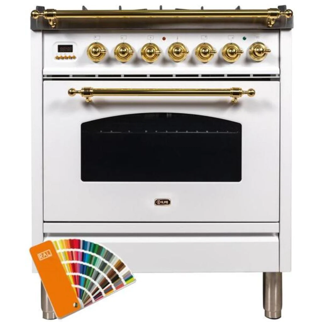 ILVE 30” 5-Burners Nostalgie Series Freestanding Dual Fuel Range with Trim - Image 8