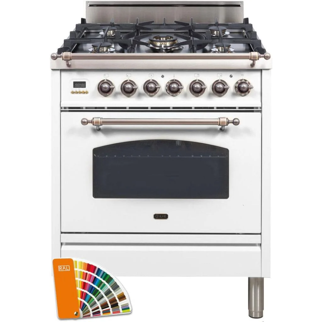 ILVE 30” 5-Burners Nostalgie Series Freestanding Single Oven Gas Range with Trim - Image 30