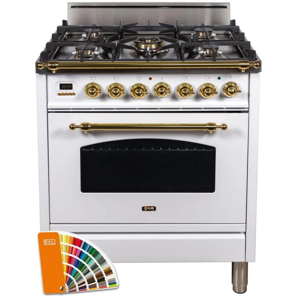 ILVE 30” 5-Burners Nostalgie Series Freestanding Single Oven Gas Range with Trim - Image 4