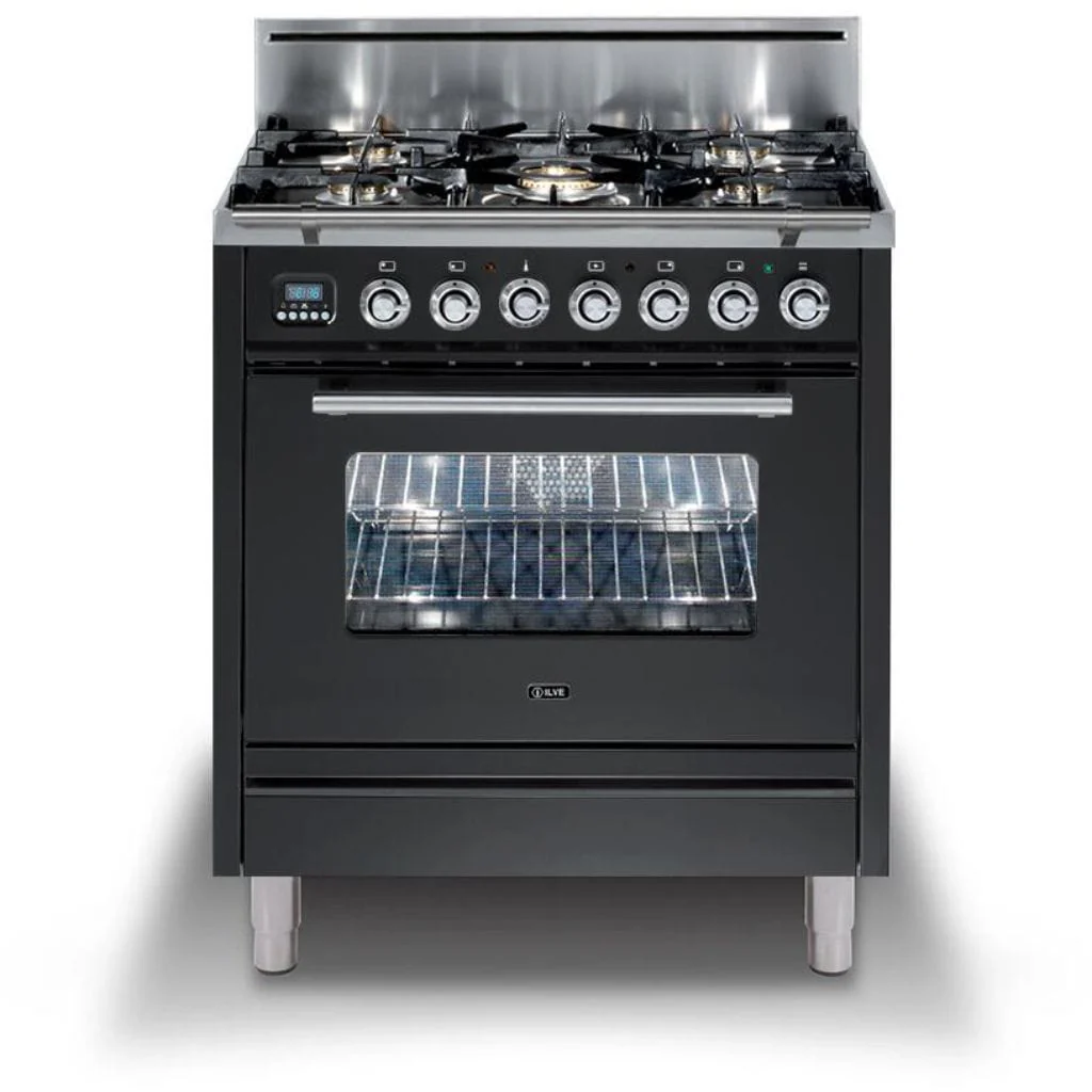 ILVE 30” 5-Burners Professional Plus Series Freestanding Dual Fuel Range with Trim - Image 2