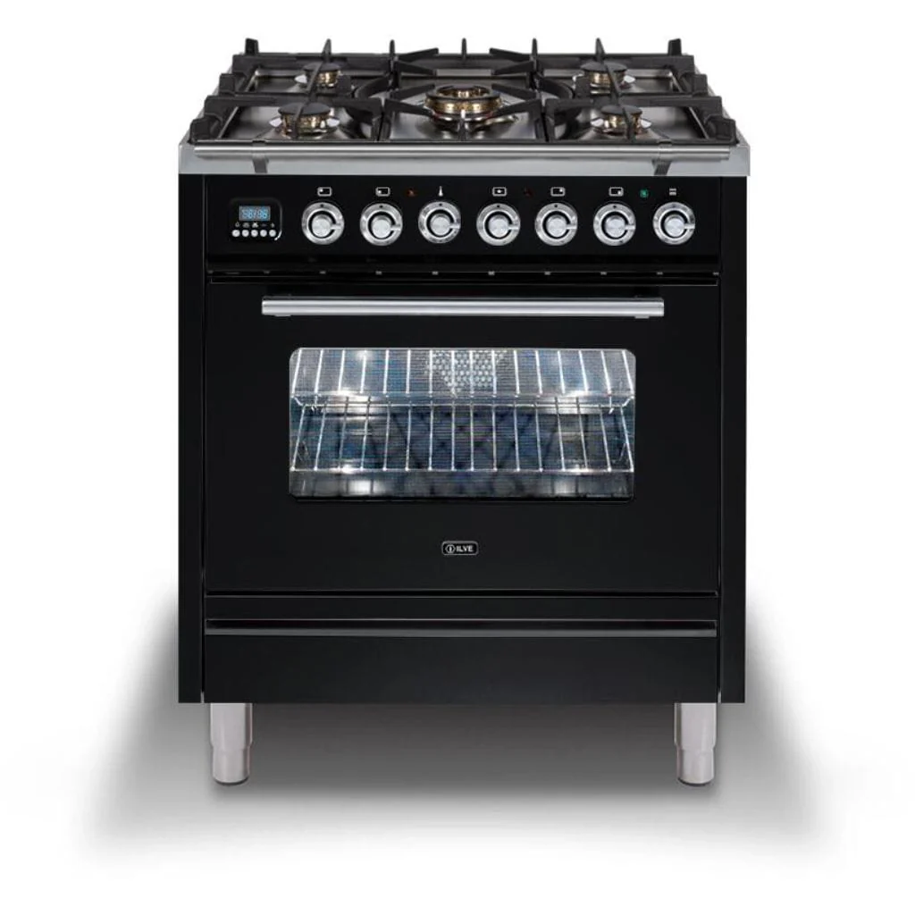 ILVE 30” 5-Burners Professional Plus Series Freestanding Dual Fuel Range with Trim - Image 3