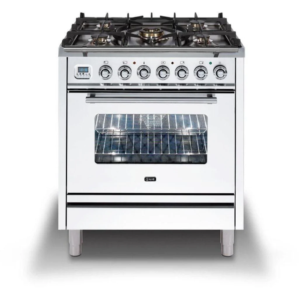 ILVE 30” 5-Burners Professional Plus Series Freestanding Dual Fuel Range with Trim - Image 4
