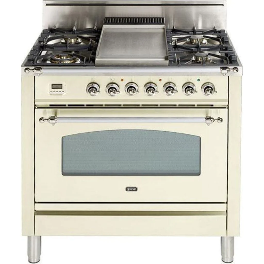 ILVE 36” 5-Burners Nostalgie Series Freestanding Single Oven Gas Range and Griddle with Trim - Image 11