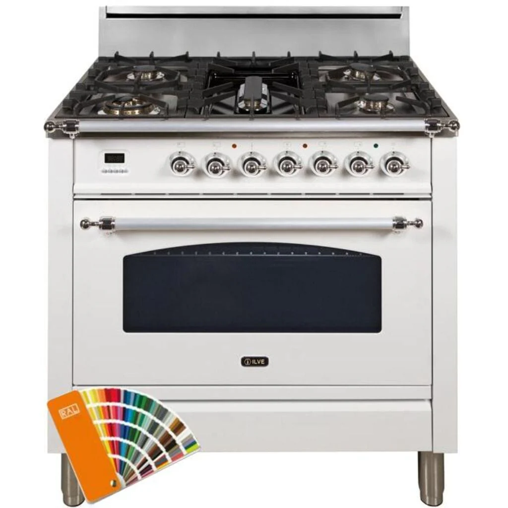 ILVE 36” 5-Burners Nostalgie Series Freestanding Single Oven Gas Range and Griddle with Trim - Image 20