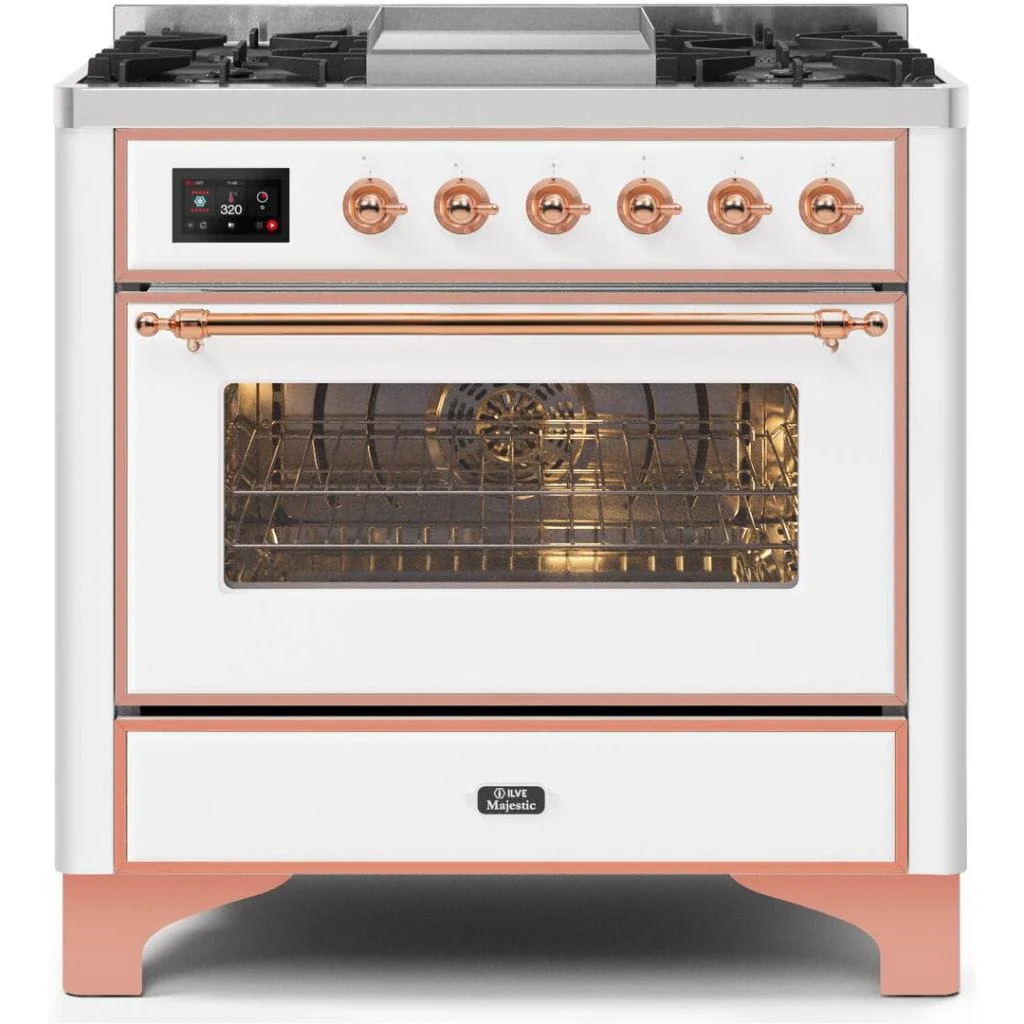 ILVE 36” 6 Sealed Burners Majestic II Series Freestanding Dual Fuel Liquid Propane Range with Griddle - Image 23