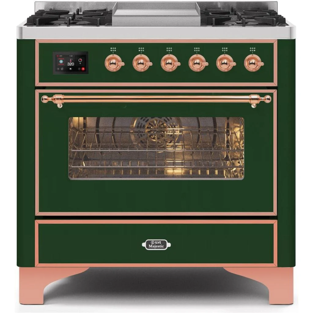 ILVE 36” 6 Sealed Burners Majestic II Series Freestanding Dual Fuel Liquid Propane Range with Griddle - Image 28