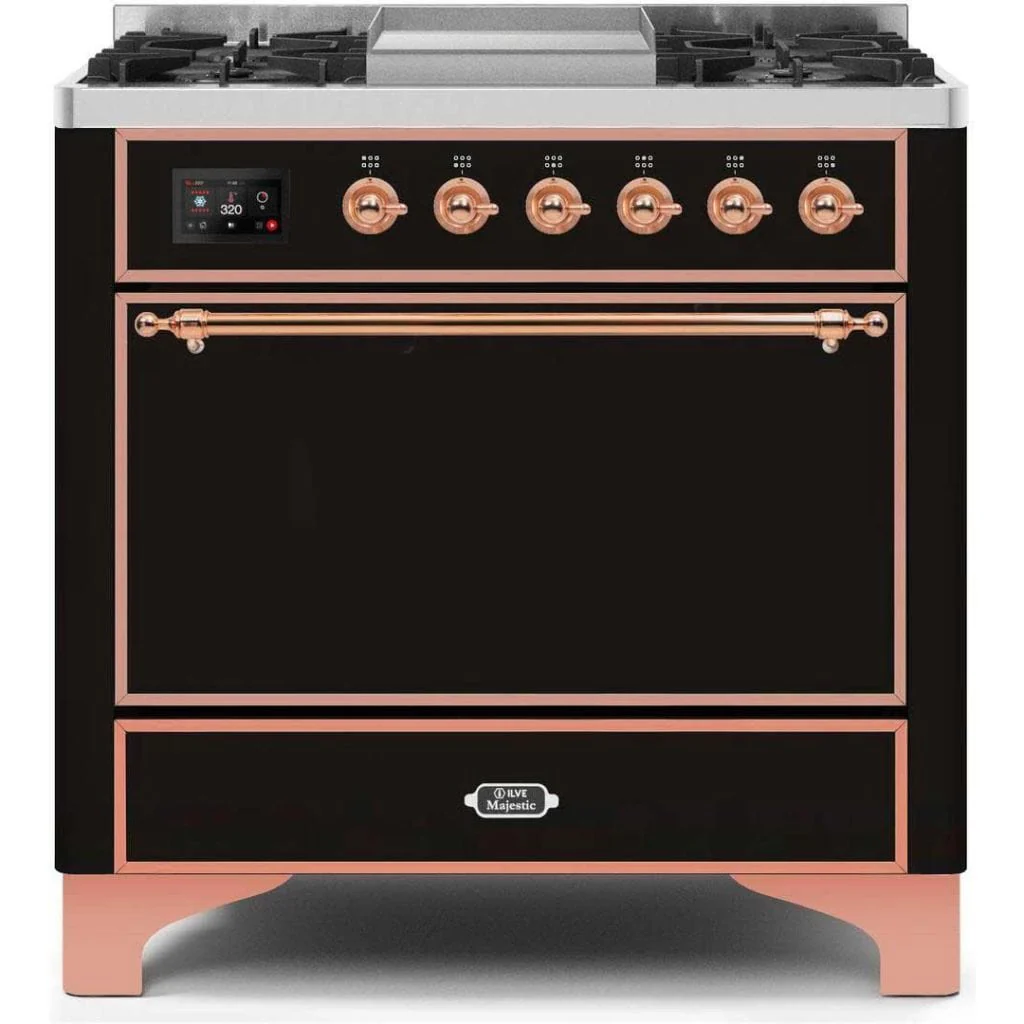 ILVE 36” 6 Sealed Burners Majestic II Series Freestanding Dual Fuel Liquid Propane Range with Griddle - Image 40