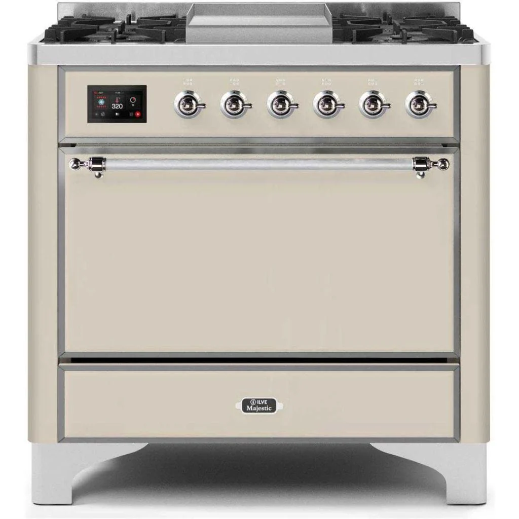 ILVE 36” 6 Sealed Burners Majestic II Series Freestanding Dual Fuel Liquid Propane Range with Griddle - Image 52
