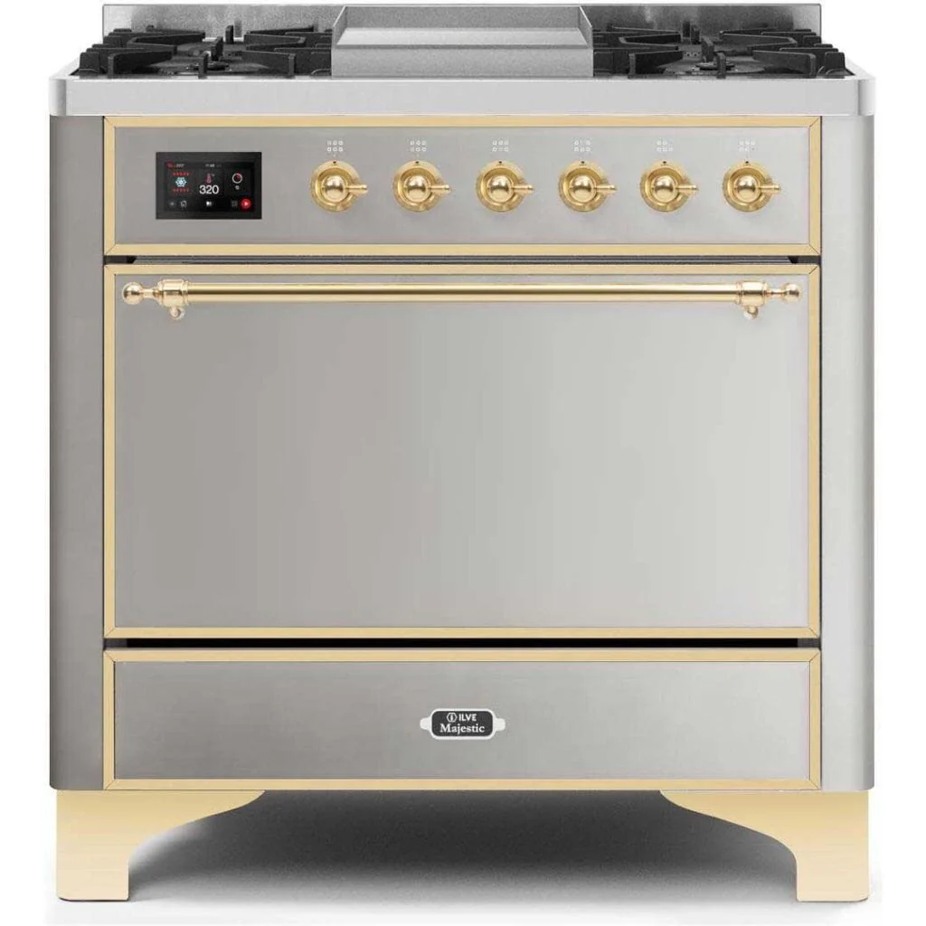 ILVE 36” 6 Sealed Burners Majestic II Series Freestanding Dual Fuel Natural Gas Range with Griddle - Image 15