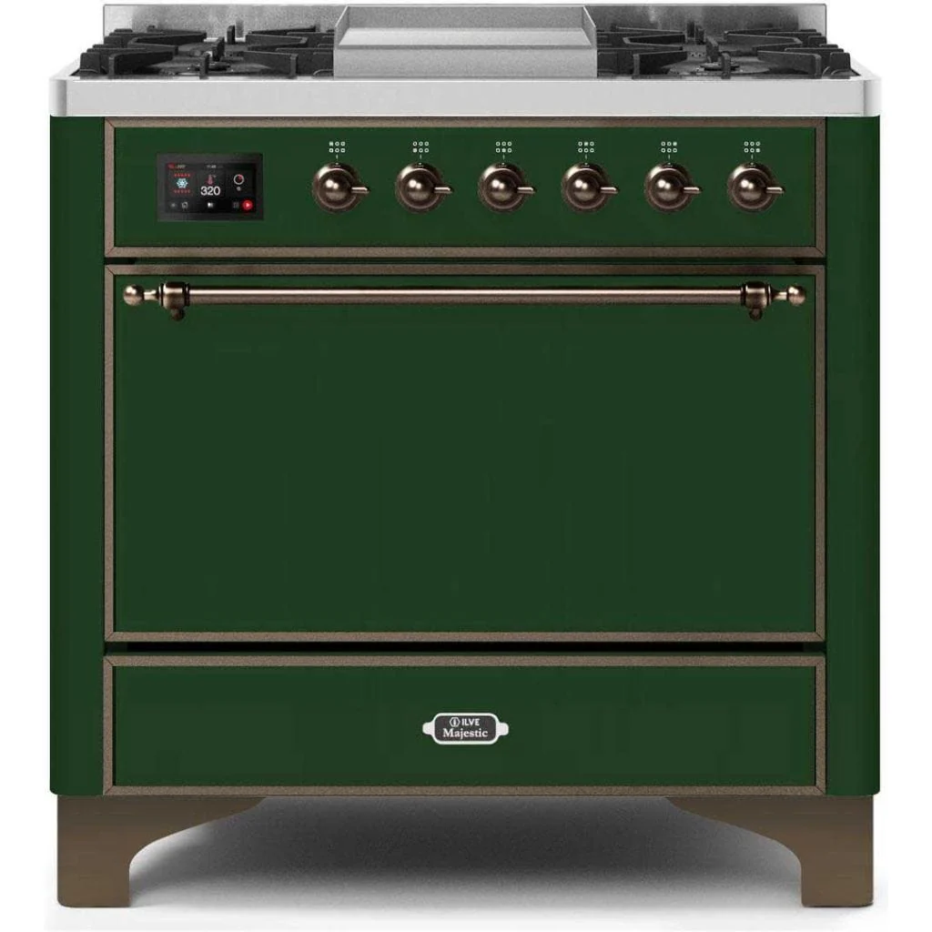 ILVE 36” 6 Sealed Burners Majestic II Series Freestanding Dual Fuel Natural Gas Range with Griddle - Image 78