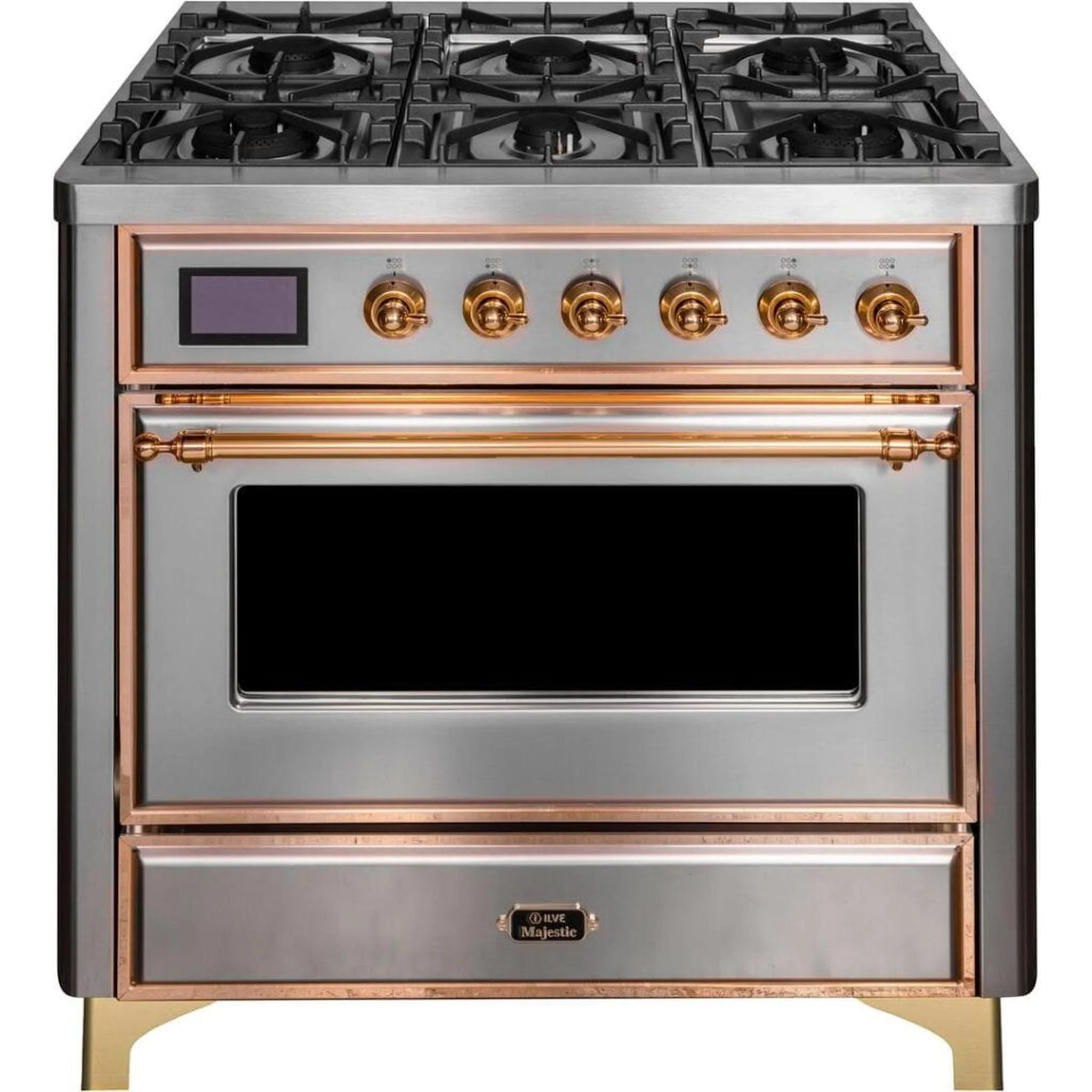 ILVE 36" 6 Sealed Burners Majestic II Series Freestanding Dual Fuel Single Oven Liquid Propane Range - Image 4