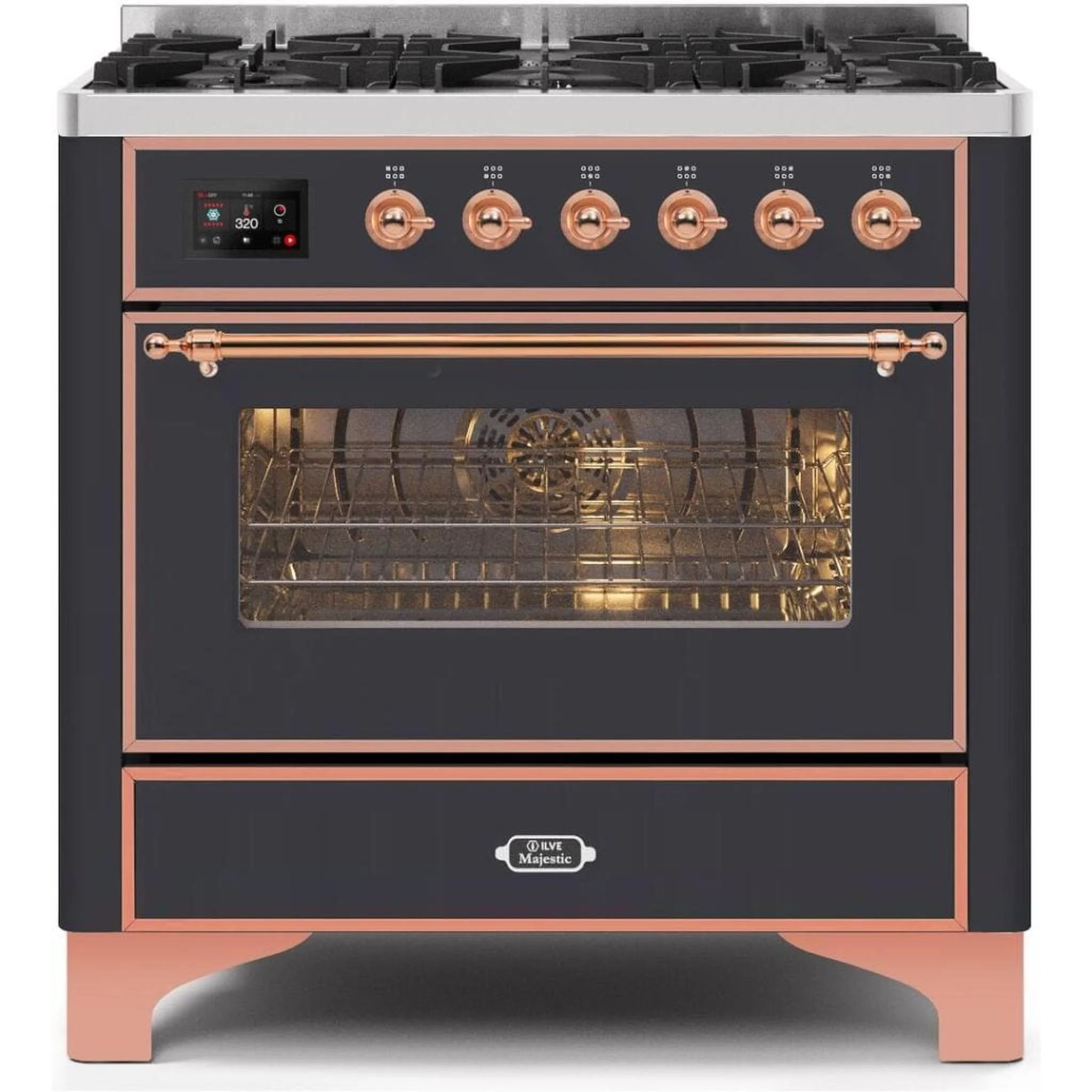 ILVE 36" 6 Sealed Burners Majestic II Series Freestanding Dual Fuel Single Oven Liquid Propane Range - Image 65