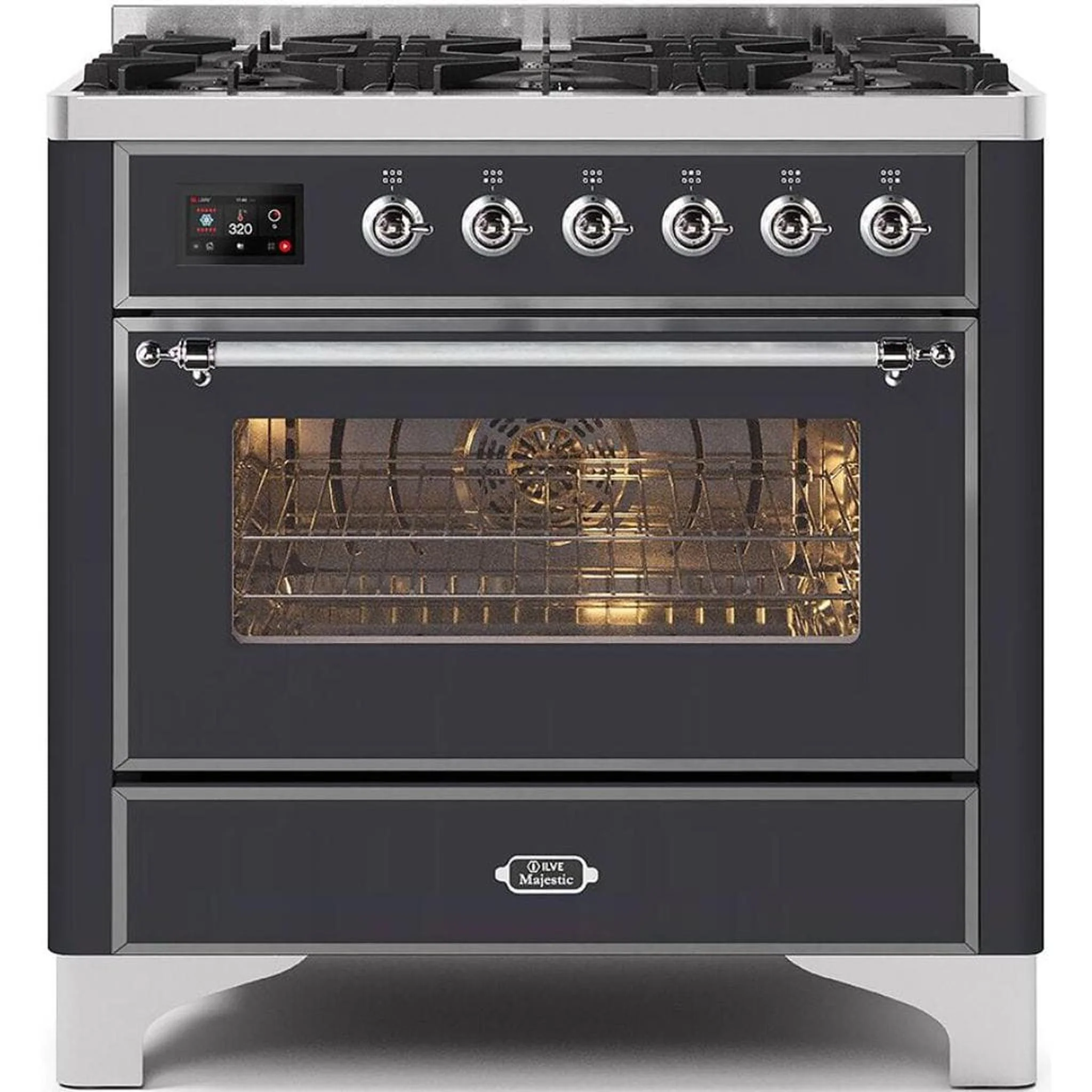 ILVE 36" 6 Sealed Burners Majestic II Series Freestanding Duel Fuel Single Oven Natural Gas Range - Image 25