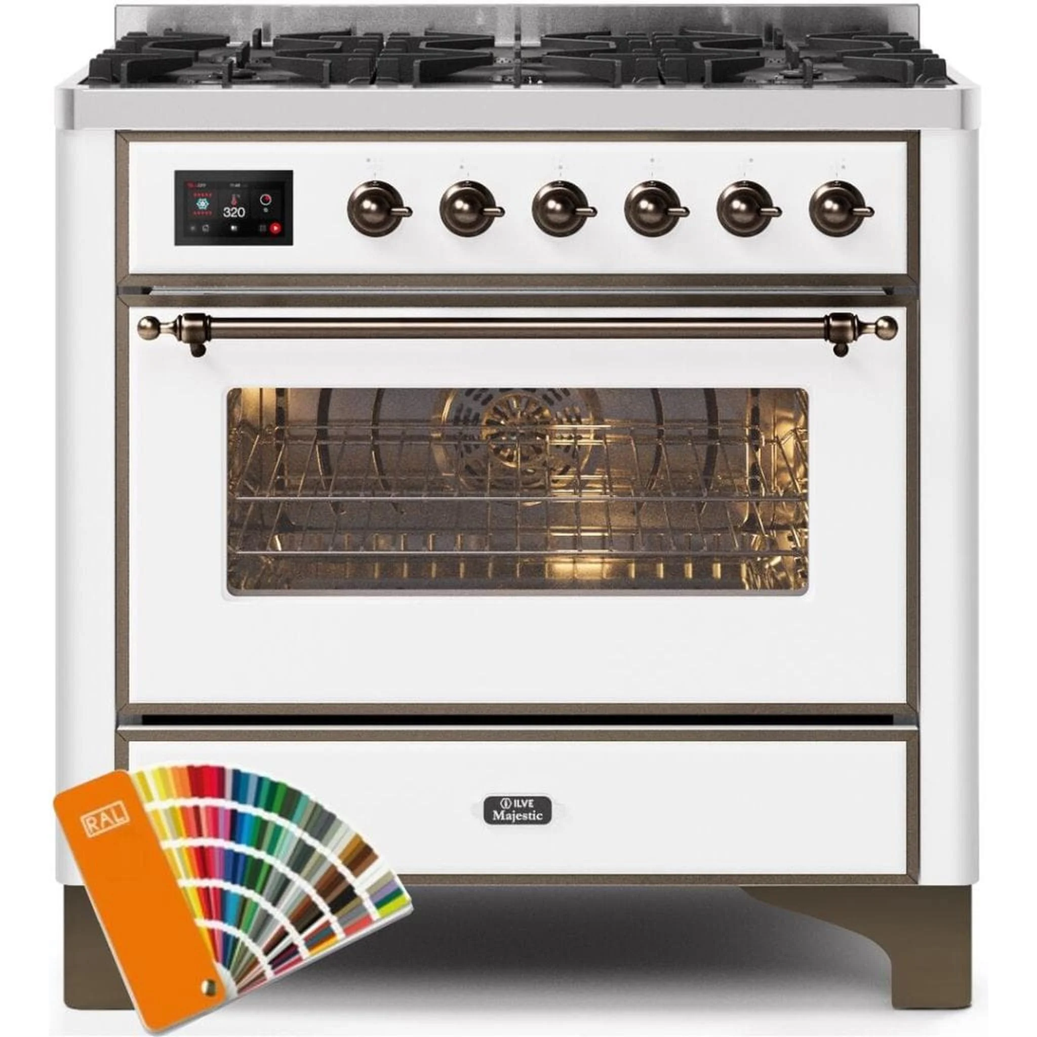 ILVE 36" 6 Sealed Burners Majestic II Series Freestanding Duel Fuel Single Oven Natural Gas Range - Image 47