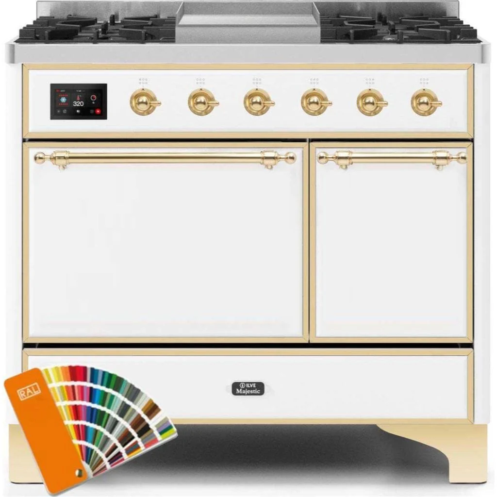 ILVE 40” 6 Sealed Burners Majestic II Series Freestanding Dual Fuel Liquid Propane Range with Trim - Image 20