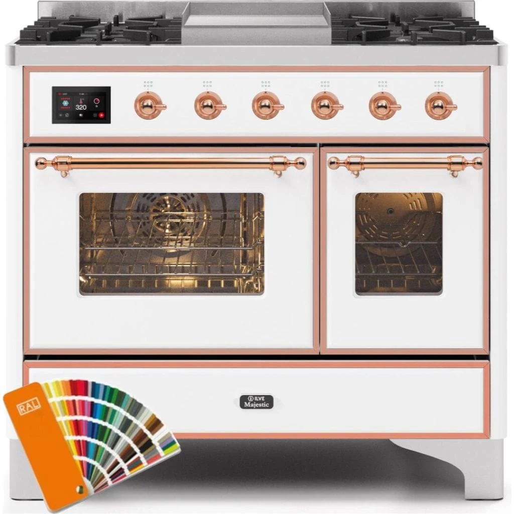 ILVE 40” 6 Sealed Burners Majestic II Series Freestanding Dual Fuel Liquid Propane Range with Trim - Image 30