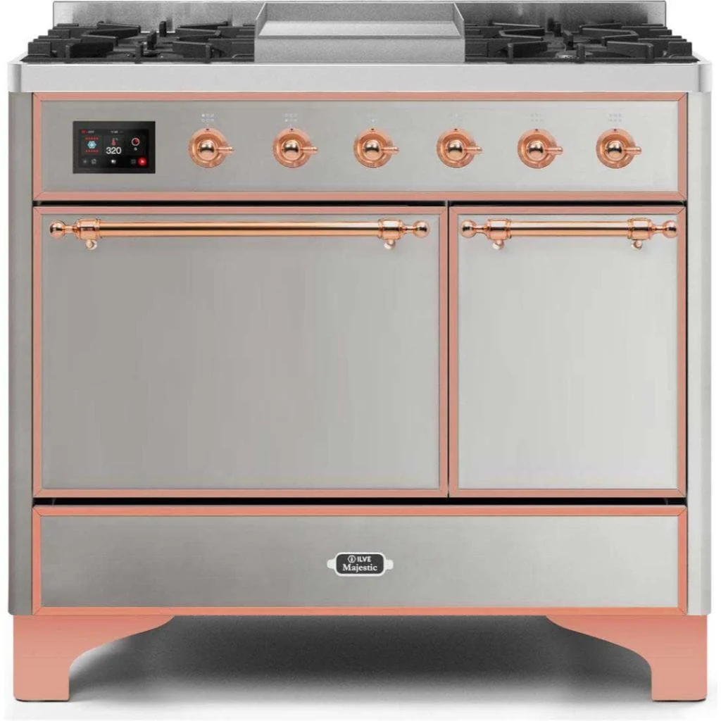 ILVE 40” 6 Sealed Burners Majestic II Series Freestanding Dual Fuel Liquid Propane Range with Trim - Image 36