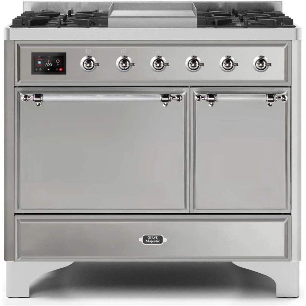 ILVE 40” 6 Sealed Burners Majestic II Series Freestanding Dual Fuel Liquid Propane Range with Trim - Image 54